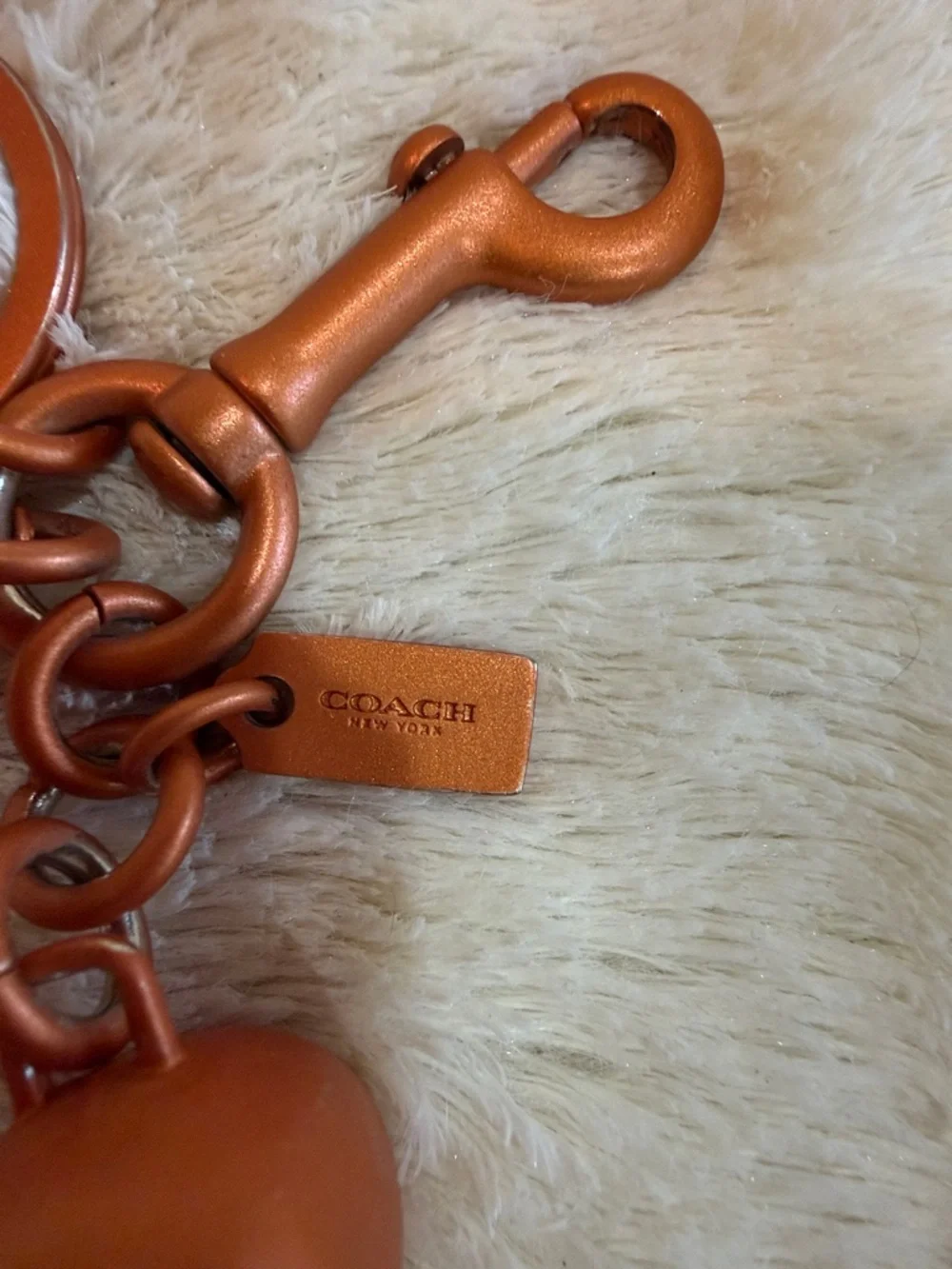 Coach Metallic Copper Feather & Charm Keychain - Picture 3 of 6